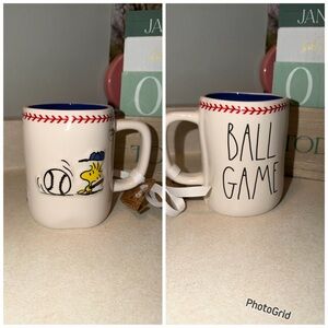 Rae dunn snoopy ball game mug